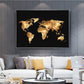 CloudShop Art Painting Canvas Print abstract-gold-world-map 30x40cm Canvas Frame Wrap - Ready to Hang 