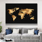 CloudShop Art Painting Canvas Print abstract-gold-world-map 120x170cm Canvas Frame Wrap - Ready to Hang 