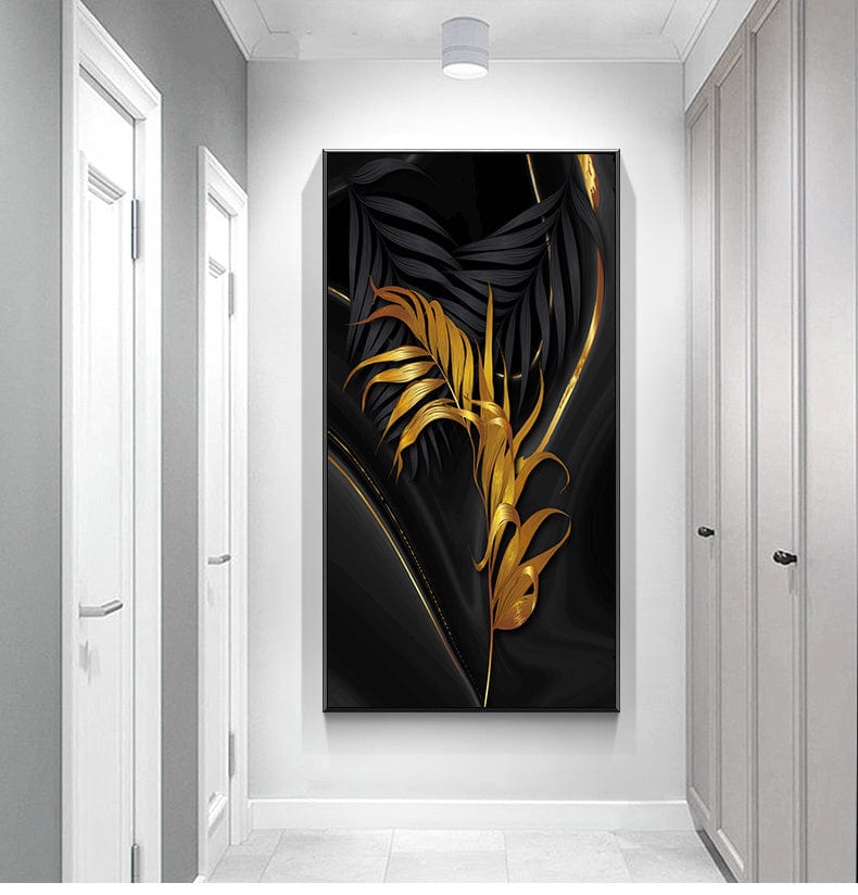 CloudShop Art Painting Canvas Print abstract-golden-leaves 40x80cm The Sunshine Days Canvas Print - With Wrap Frame