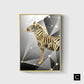 CloudShop Art Painting Canvas Print abstract-gold-zebras 120x170cm Gold Zebra Right Canvas Print - With Wrap Frame