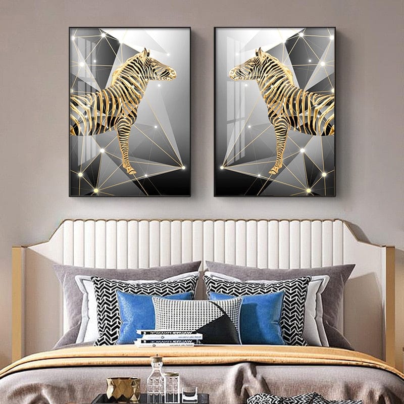 CloudShop Art Painting Canvas Print abstract-gold-zebras 40x60cm Gold Mandala Canvas Print - With Wrap Frame