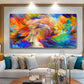 CloudShop Art Painting Canvas Print abstract-rainbow-swirl 40x80cm Canvas Frame Wrap - Ready to Hang 