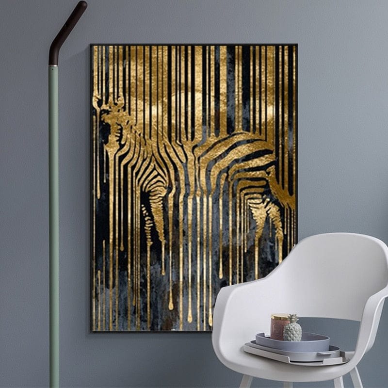 CloudShop Art Painting Canvas Print abstracted-auric-zebra 50x70cm Canvas Print - With Wrap Frame 