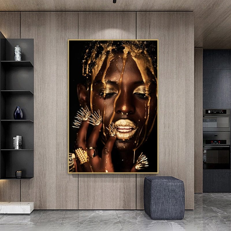 CloudShop Art Painting Canvas Print african-gold-shower 40x60cm Canvas Print - With Wrap Frame 