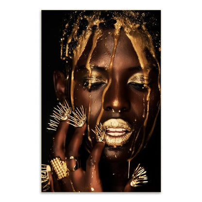 CloudShop Art Painting Canvas Print african-gold-shower 70x100cm Canvas Print - With Wrap Frame 