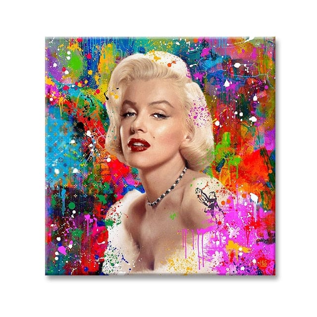 CloudShop Art Painting Canvas Print all-about-marilyn 120x120cm Canvas Frame Wrap - Ready to Hang 