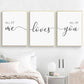 CloudShop Art Painting Canvas Print  30x40cm 3 Piece Set all-of-me-loves-all-of-you Canvas Frame Wrap - Ready to Hang