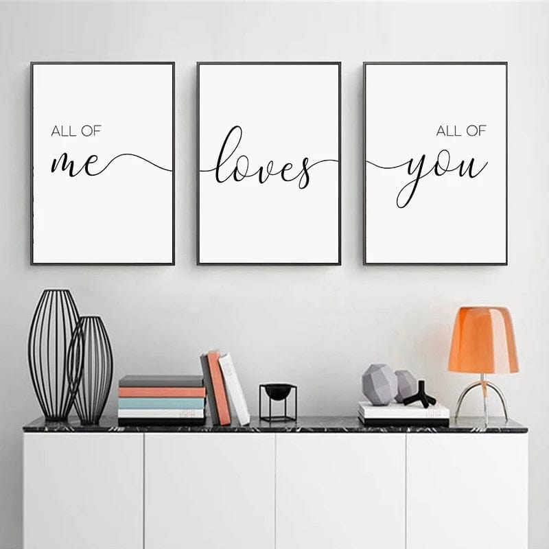 CloudShop Art Painting Canvas Print  30x40cm Loves all-of-me-loves-all-of-you Canvas Frame Wrap - Ready to Hang