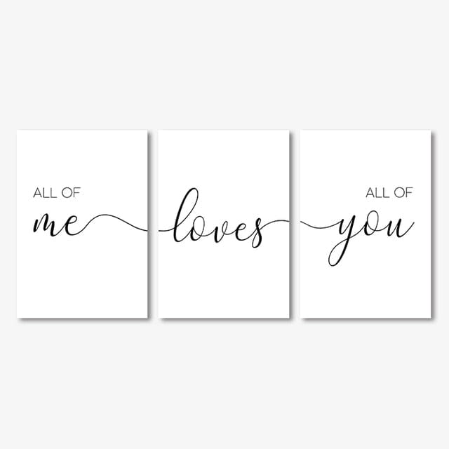 CloudShop Art Painting Canvas Print  60x90cm All of You all-of-me-loves-all-of-you Canvas Frame Wrap - Ready to Hang