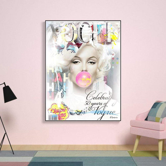 CloudShop Art Painting Canvas Print  50x70cm  50-years-of-vogue Canvas Frame Wrap - Ready to Hang