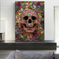 CloudShop Art Painting Canvas Print  60x80cm  abstract-skull-flower Canvas Frame Wrap - Ready to Hang