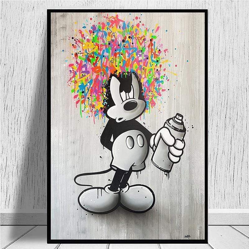 CloudShop Art Painting Canvas Print  50x70cm  afro-rainbow-mickey Canvas Frame Wrap - Ready to Hang