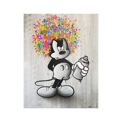 CloudShop Art Painting Canvas Print  70x100cm  afro-rainbow-mickey Canvas Frame Wrap - Ready to Hang