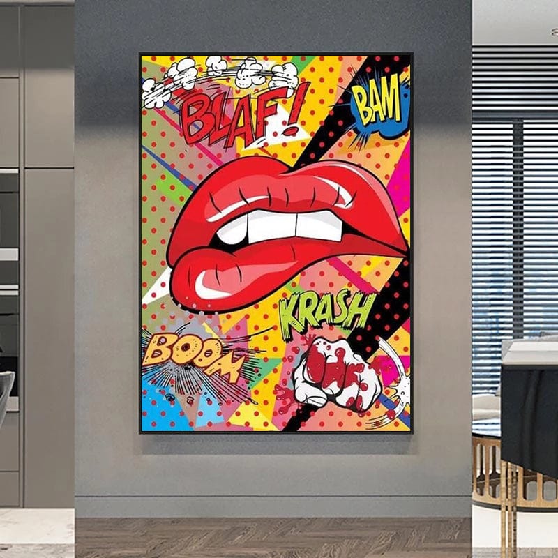 CloudShop Art Painting Canvas Print  50x70cm  biting-pop-culture Canvas Frame Wrap - Ready to Hang