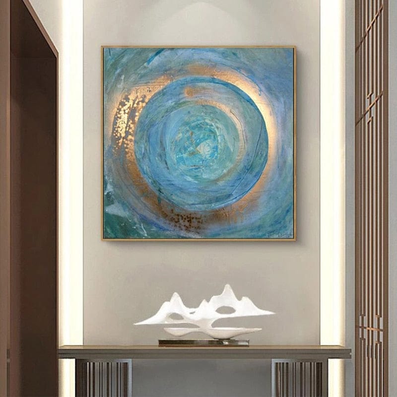 CloudShop Art Painting Canvas Print blue-scandinavian-abstract 70x70cm | 28x28 inches Canvas Print - With Wrap Frame 