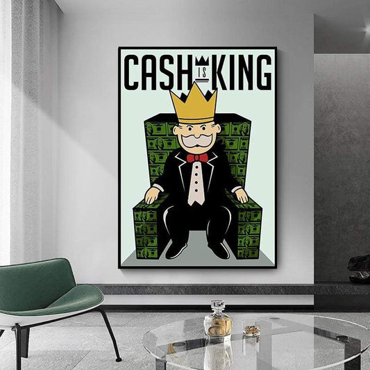CloudShop Art Painting Canvas Print  50x70cm  cash-is-king Canvas Frame Wrap - Ready to Hang