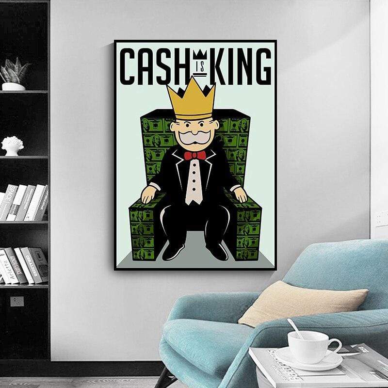 CloudShop Art Painting Canvas Print  50x75cm  cash-is-king Canvas Frame Wrap - Ready to Hang
