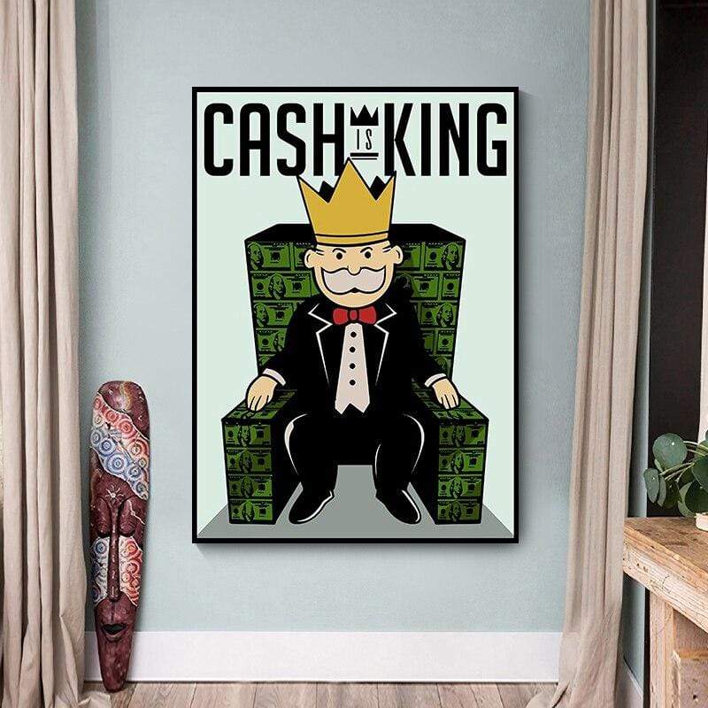 CloudShop Art Painting Canvas Print  60x90cm  cash-is-king Canvas Frame Wrap - Ready to Hang