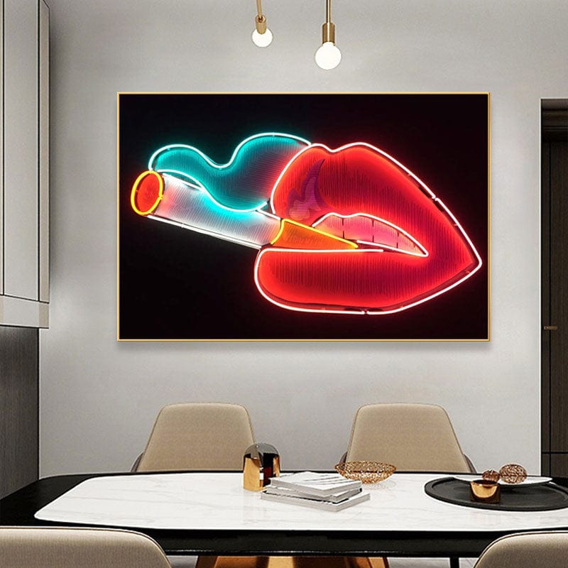 CloudShop Art Painting Canvas Print  40x50cm  cigarette-lips Canvas Frame Wrap - Ready to Hang