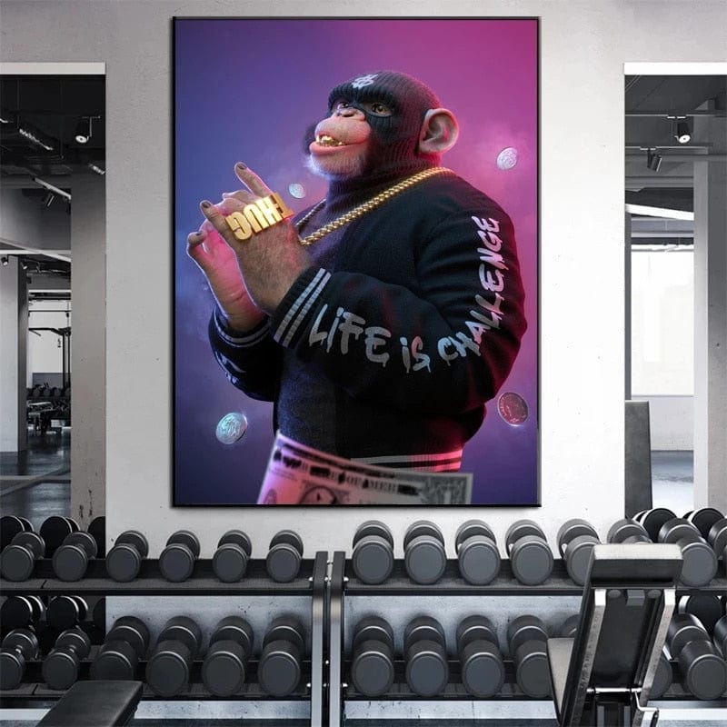 CloudShop Art Painting Canvas Print  50x70cm Swag cool-monkey-trouble Canvas Frame Wrap - Ready to Hang