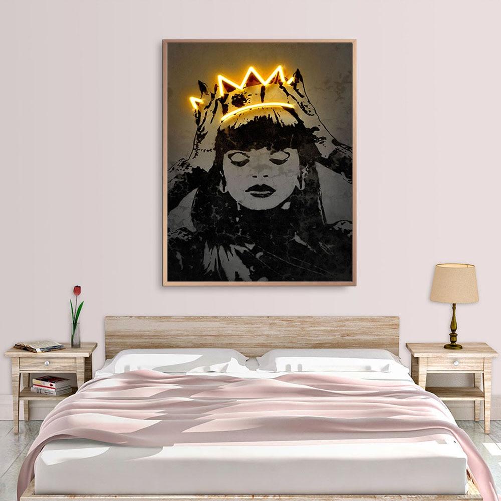 CloudShop Art Painting Canvas Print  50x70cm  crown-the-queen Canvas Frame Wrap - Ready to Hang