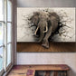 CloudShop Art Painting Canvas Print  70x100cm  elephant-through-the-wall Canvas Frame Wrap - Ready to Hang
