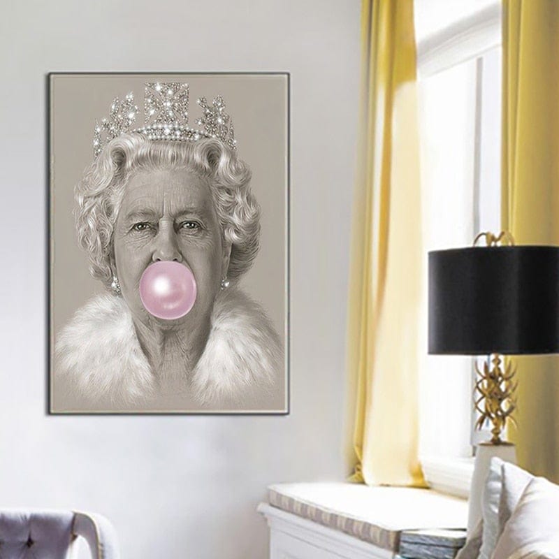 CloudShop Art Painting Canvas Print  40x60cm Pink Bubble elizabeth-bubble-gum Canvas Frame Wrap - Ready to Hang