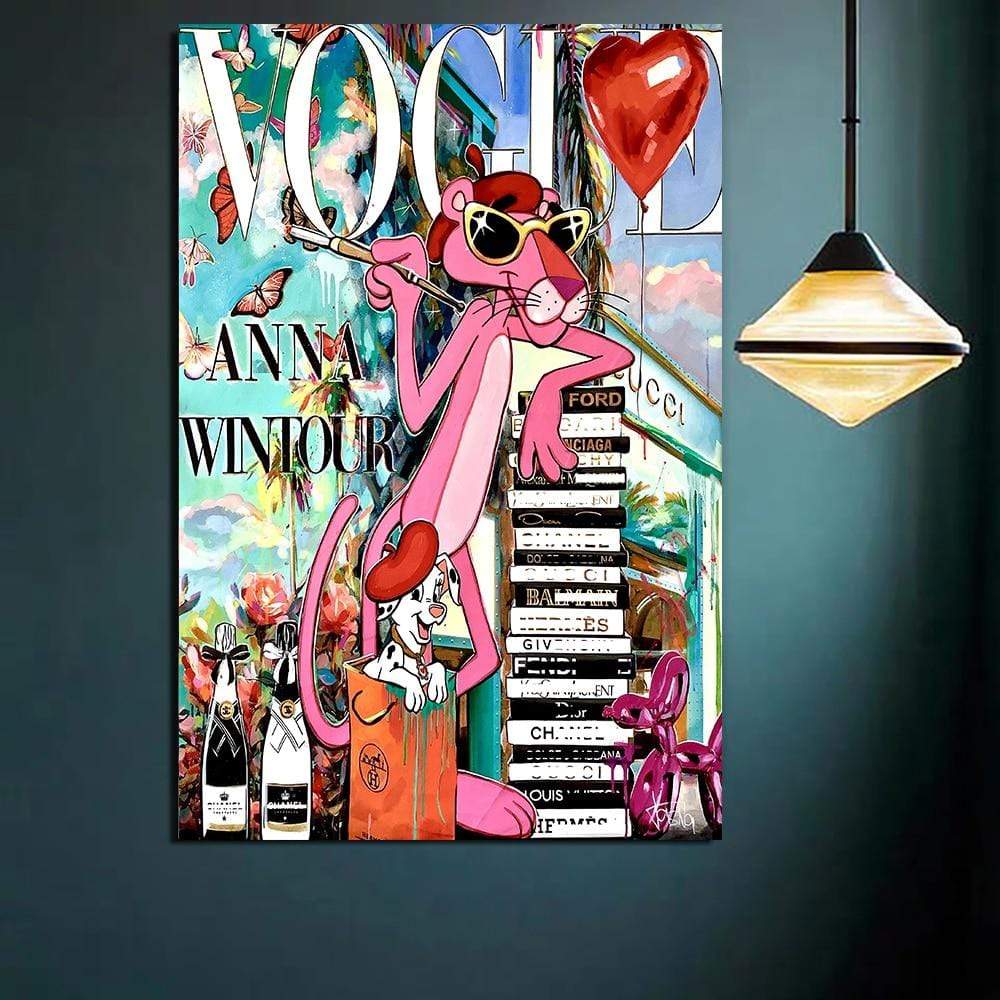 Vogue Pink Panther - Pop Art - Premium Canvas Art Print - Limited Edition