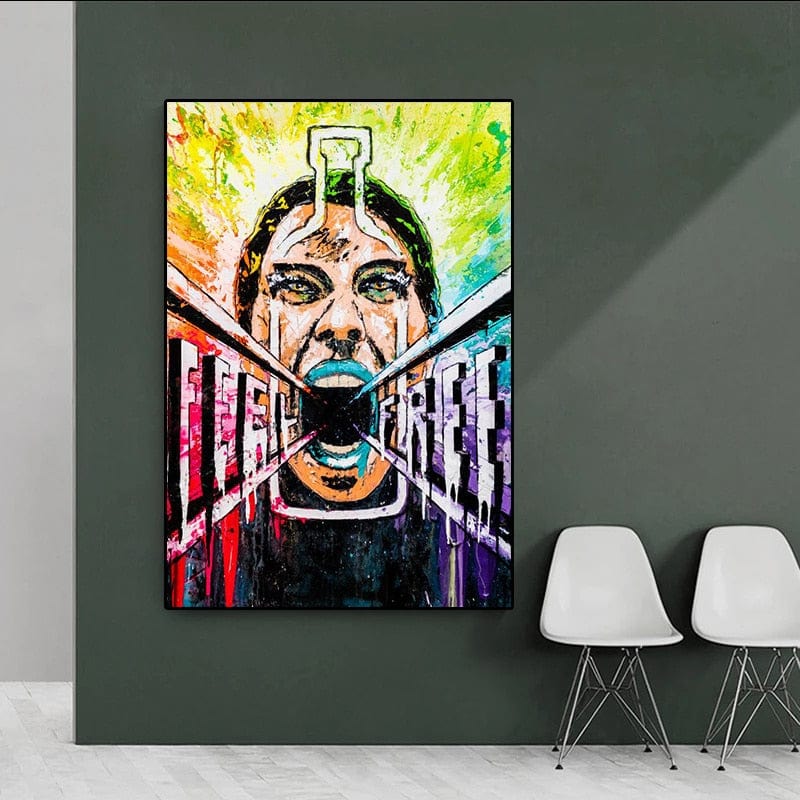 CloudShop Art Painting Canvas Print  110x160cm  feel-free-roaring Canvas Frame Wrap - Ready to Hang