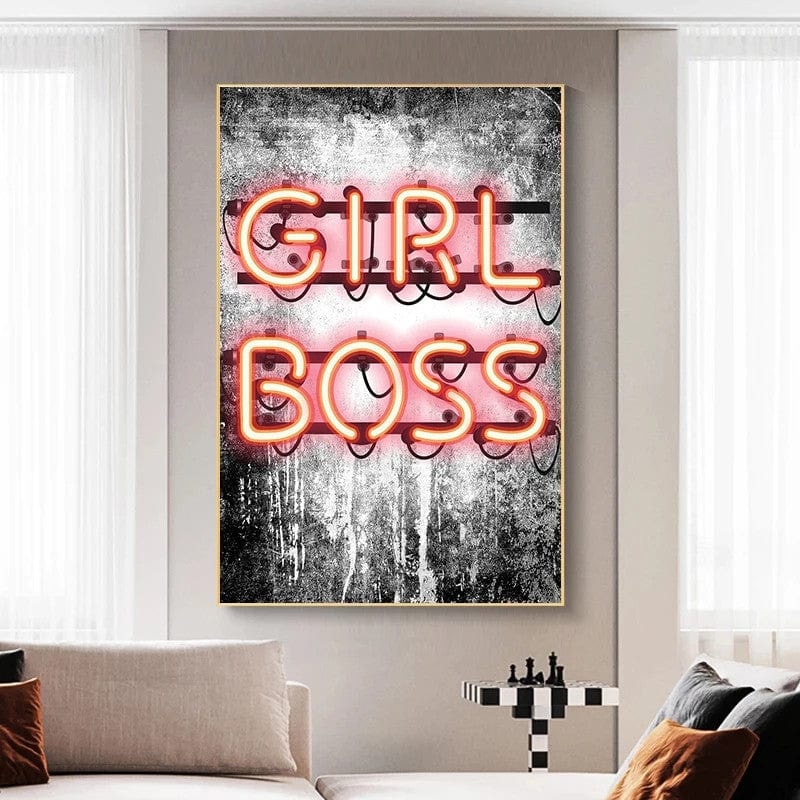 CloudShop Art Painting Canvas Print  50x70cm  girl-boss Canvas Frame Wrap - Ready to Hang