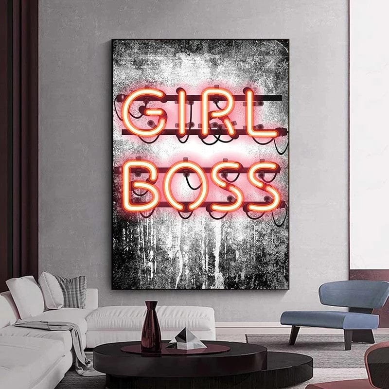 CloudShop Art Painting Canvas Print  60x80cm  girl-boss Canvas Frame Wrap - Ready to Hang