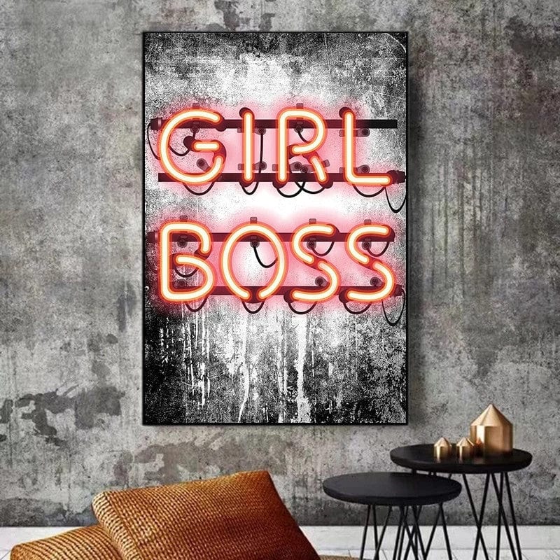 CloudShop Art Painting Canvas Print  40x60cm  girl-boss Canvas Frame Wrap - Ready to Hang