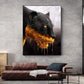 CloudShop Art Painting Canvas Print  50x70cm  golden-liquid-panther Canvas Frame Wrap - Ready to Hang