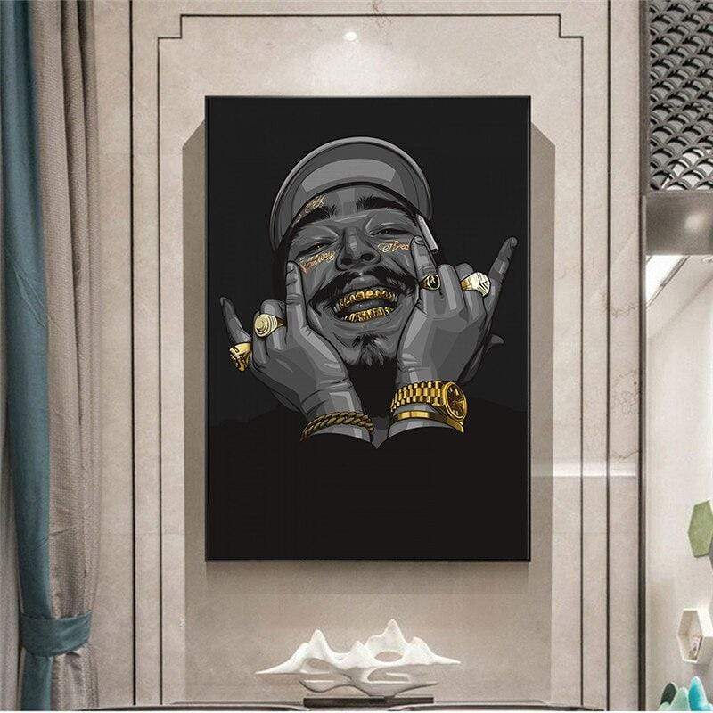 CloudShop Art Painting Canvas Print  60x80cm  golden-post-malone Canvas Frame Wrap - Ready to Hang