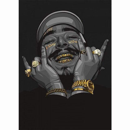 CloudShop Art Painting Canvas Print  120x170cm  golden-post-malone Canvas Frame Wrap - Ready to Hang