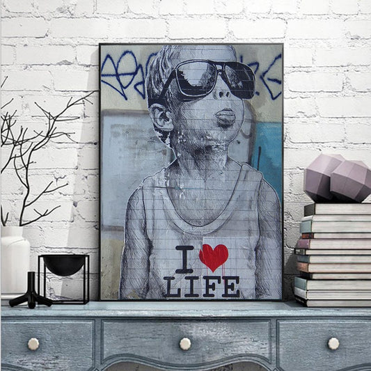 CloudShop Art Painting Canvas Print  30x40cm  i-love-life Canvas Frame Wrap - Ready to Hang