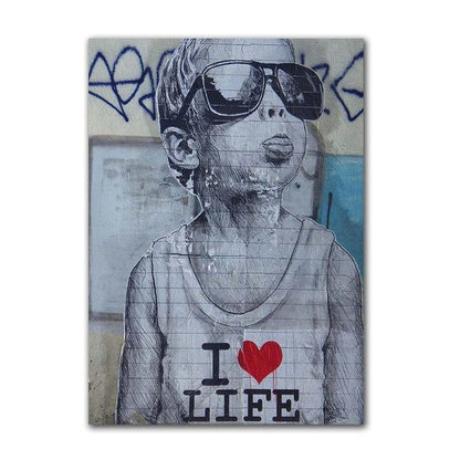 CloudShop Art Painting Canvas Print  120x170cm  i-love-life Canvas Frame Wrap - Ready to Hang