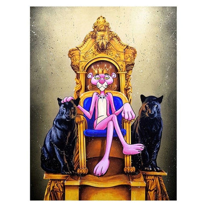 CloudShop Art Painting Canvas Print  120x170cm  king-panther Canvas Frame Wrap - Ready to Hang