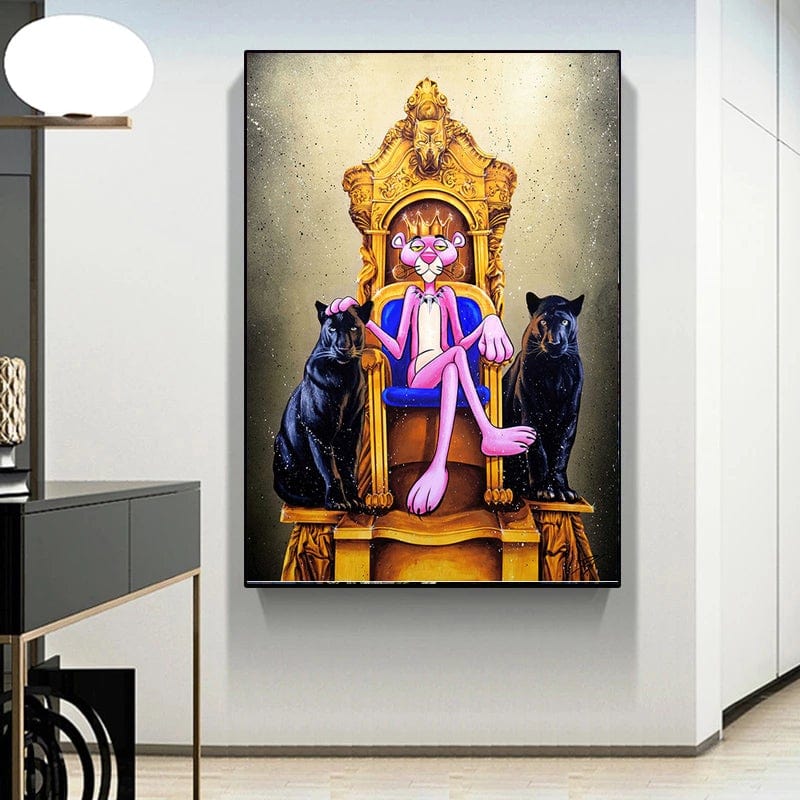 CloudShop Art Painting Canvas Print  60x80cm  king-panther Canvas Frame Wrap - Ready to Hang
