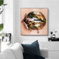 CloudShop Art Painting Canvas Print  50x50cm Golden Rainbow lips-of-jewels Canvas Frame Wrap - Ready to Hang