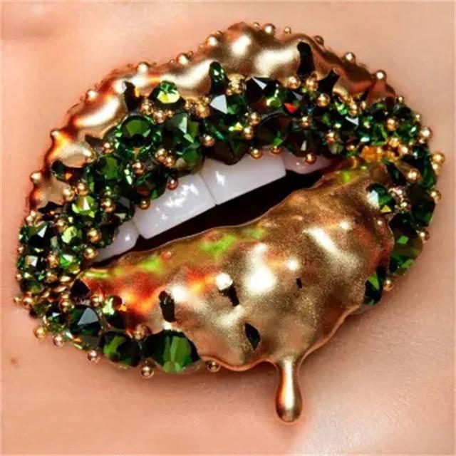CloudShop Art Painting Canvas Print  60x60cm Unique Green lips-of-jewels Canvas Frame Wrap - Ready to Hang