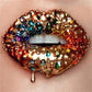 CloudShop Art Painting Canvas Print  100x100cm Golden Rainbow lips-of-jewels Canvas Frame Wrap - Ready to Hang