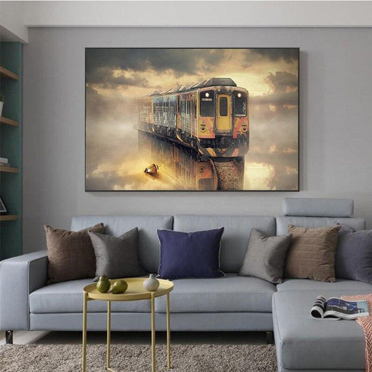 CloudShop Art Painting Canvas Print  40x60cm  lone-nordic-train Canvas Frame Wrap - Ready to Hang