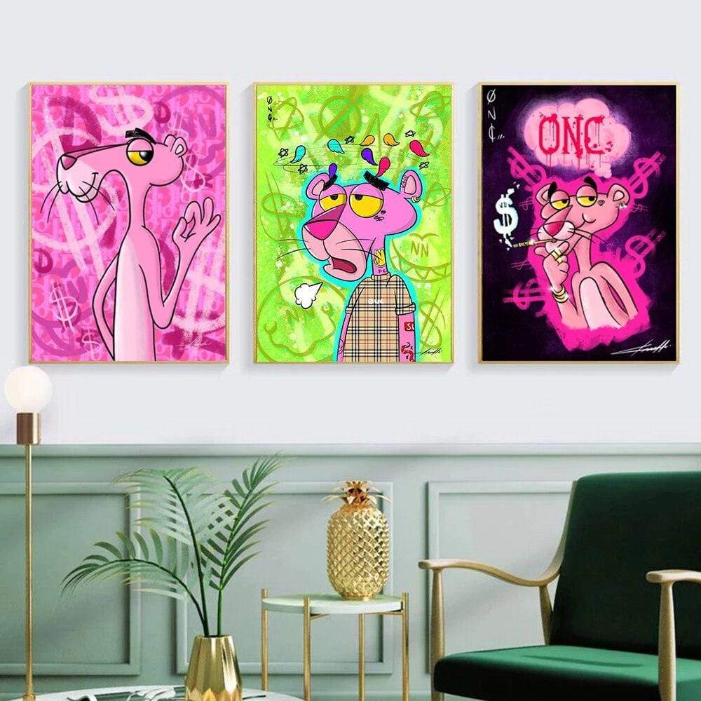CloudShop Art Painting Canvas Print  50x70cm Oh You Fancy love-the-pink-panther Canvas Frame Wrap - Ready to Hang