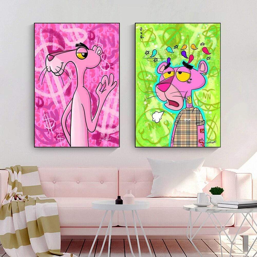 CloudShop Art Painting Canvas Print  50x70cm ONC! love-the-pink-panther Canvas Frame Wrap - Ready to Hang
