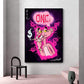 CloudShop Art Painting Canvas Print  50x75cm Huh? love-the-pink-panther Canvas Frame Wrap - Ready to Hang