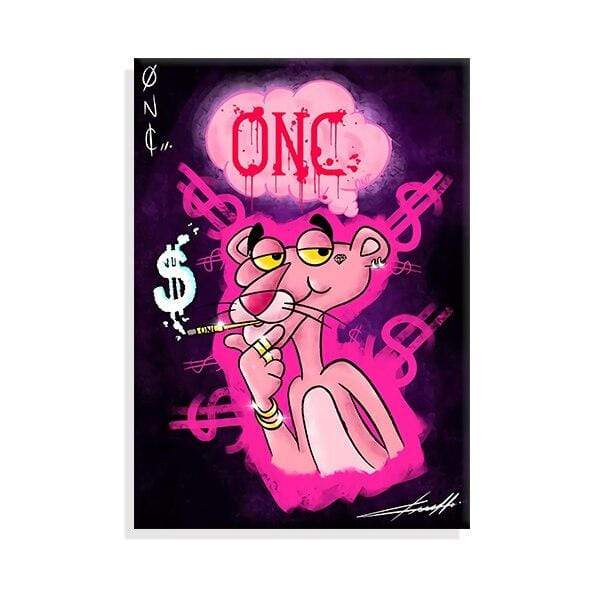 CloudShop Art Painting Canvas Print  120x170cm Huh? love-the-pink-panther Canvas Frame Wrap - Ready to Hang