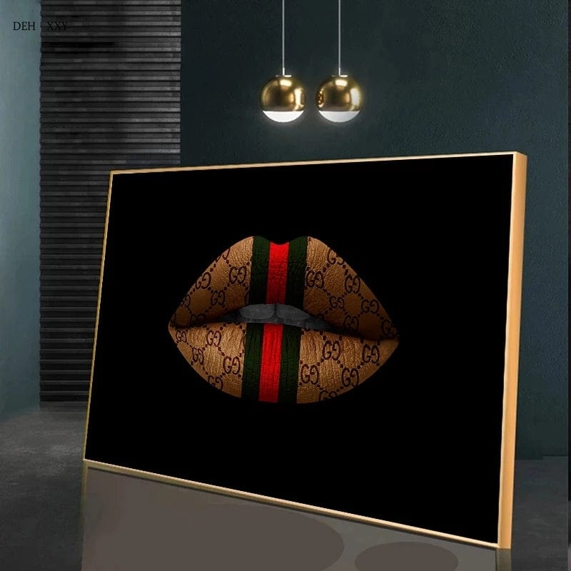 CloudShop Art Painting Canvas Print  60x90cm  my-gucci-lips Canvas Frame Wrap - Ready to Hang