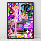 CloudShop Art Painting Canvas Print  50x75cm  night-life-panther Canvas Frame Wrap - Ready to Hang