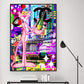 CloudShop Art Painting Canvas Print  60x90cm  night-life-panther Canvas Frame Wrap - Ready to Hang